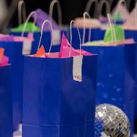 gift bags and decorations